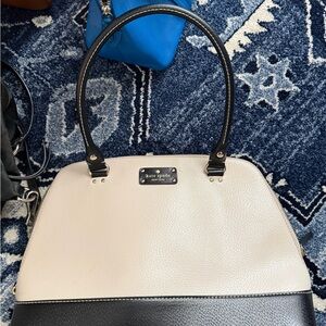 kate spade Two-Tone Black and Cream Dome Satchel Bag 💼